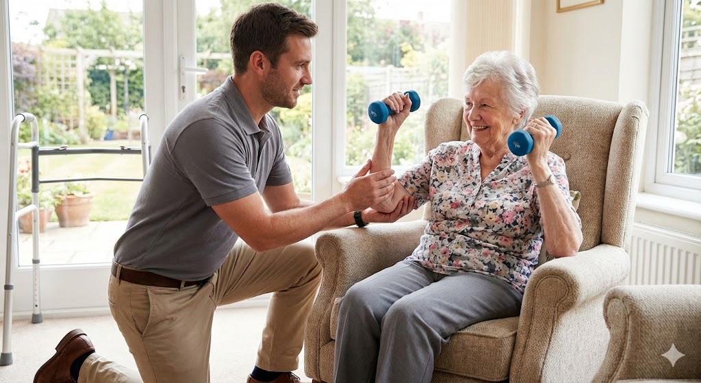 Nurse reviewing care plan with patient